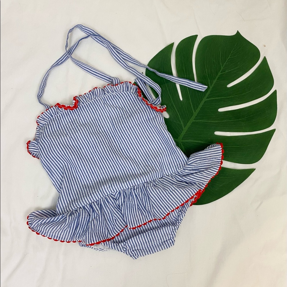Lil Cactus Baby Girl striped sun suit sz 6-12Mos